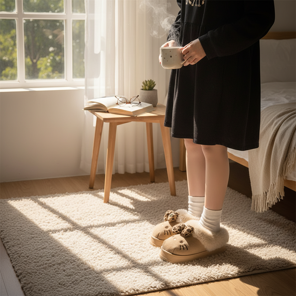 Hello Kitty Slippers Sanrio Anime Cute Women Plush Slippers Kawaii Y2K Autumn Winter Height Increase Cotton Shoes Home Shoe Gift