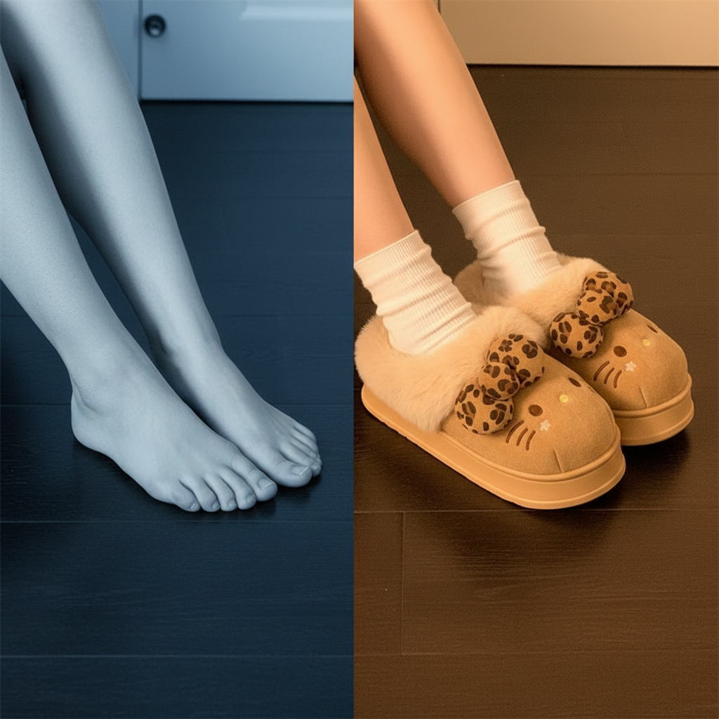 Hello Kitty Slippers Sanrio Anime Cute Women Plush Slippers Kawaii Y2K Autumn Winter Height Increase Cotton Shoes Home Shoe Gift