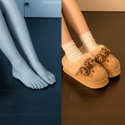 Hello Kitty Slippers Sanrio Anime Cute Women Plush Slippers Kawaii Y2K Autumn Winter Height Increase Cotton Shoes Home Shoe Gift