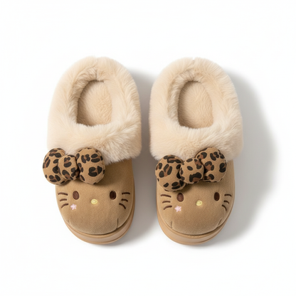 Hello Kitty Slippers Sanrio Anime Cute Women Plush Slippers Kawaii Y2K Autumn Winter Height Increase Cotton Shoes Home Shoe Gift